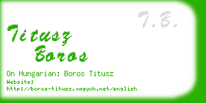 titusz boros business card